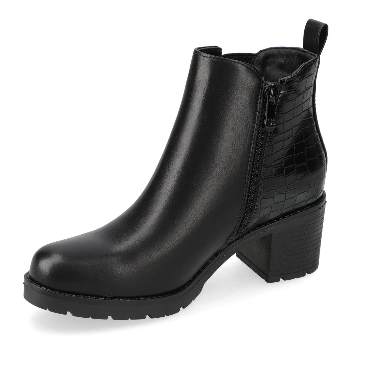 Botin Taco Ancho 7 cm Negro Agua de Coco 35 / Negro