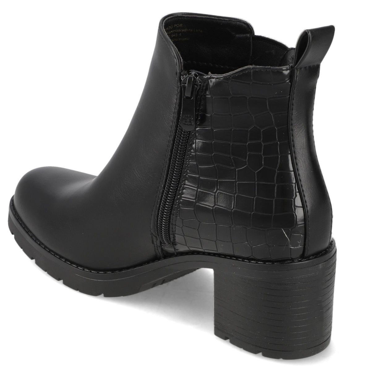 Botín Taco Ancho Negro New Walk