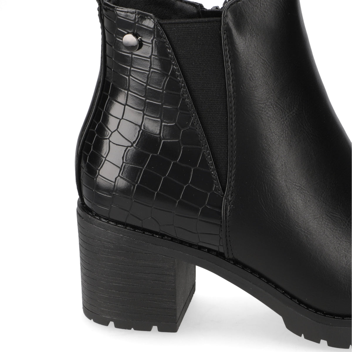 Botin Taco Ancho 7 cm Negro Agua de Coco 35 / Negro