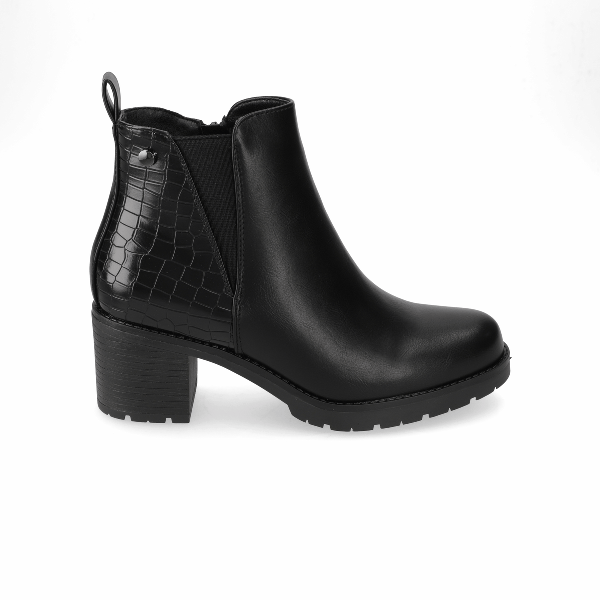 Botin Taco Ancho 7 cm Negro Agua de Coco 35 / Negro