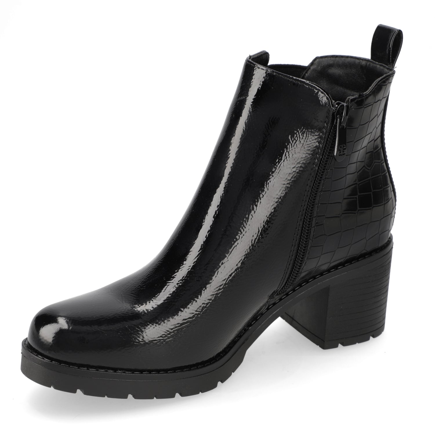 Botin Taco Ancho 7 cm Negro Agua de Coco 35 / Negro