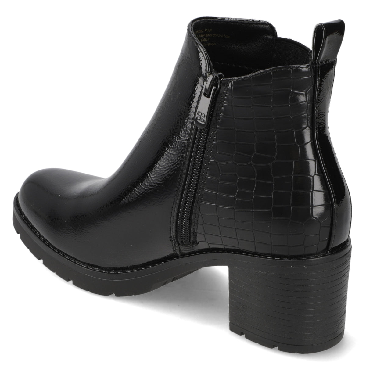 Botín Taco Ancho Negro New Walk