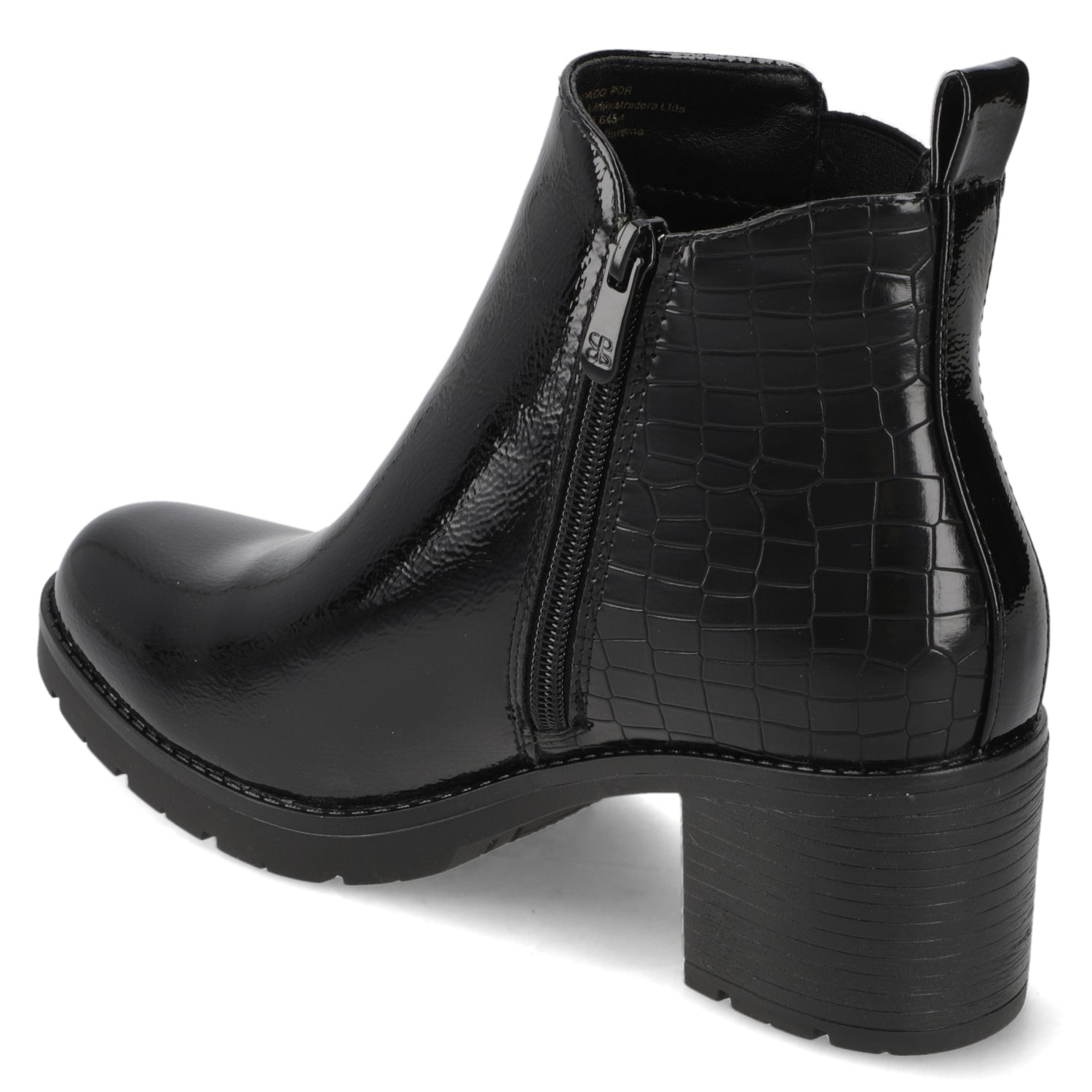 Botín Taco Ancho Negro New Walk