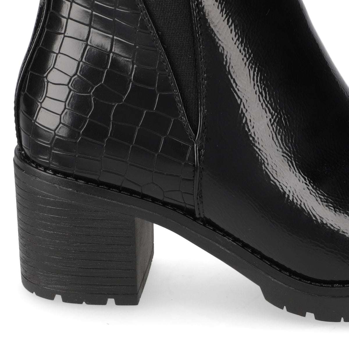 Botin Taco Ancho 7 cm Negro Agua de Coco 35 / Negro