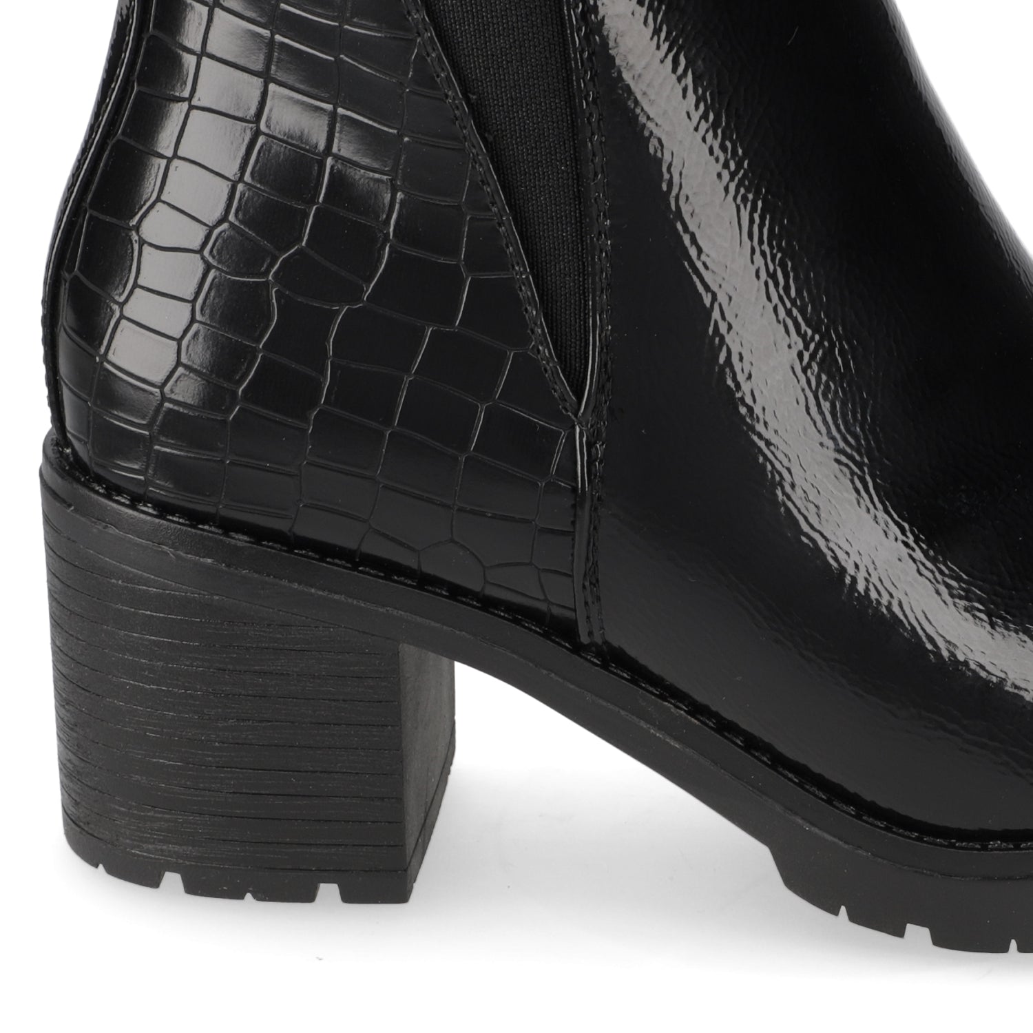 Botin Taco Ancho 7 cm Negro Agua de Coco 35 / Negro