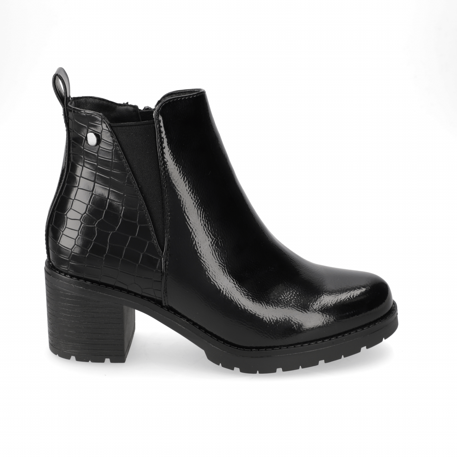 Botin Taco Ancho 7 cm Negro Agua de Coco 35 / Negro