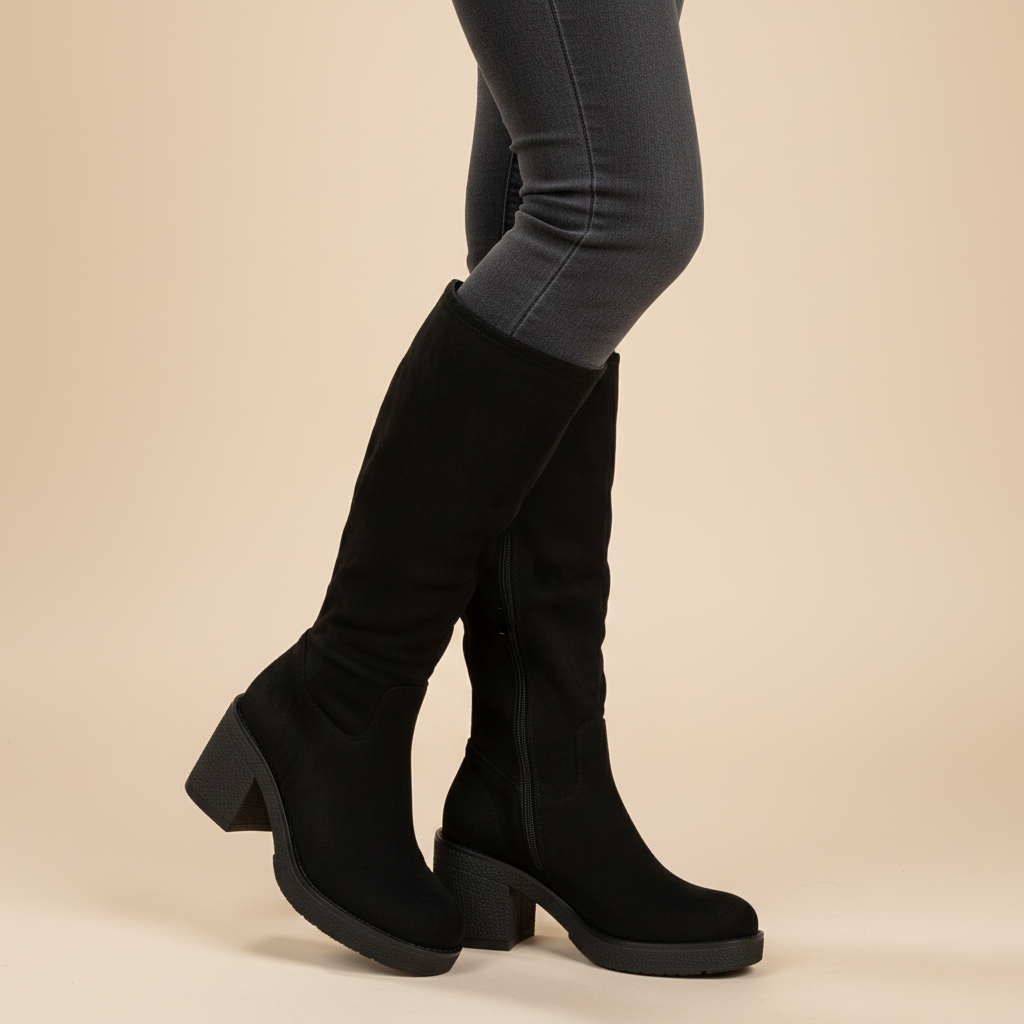 Bota Taco Ancho Negro New Walk