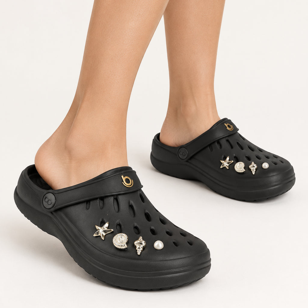 Zueco Clog Mujer Easy Negro Boaonda