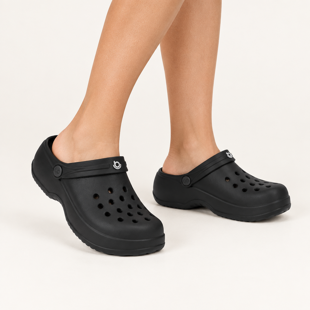 Zueco Clog Mujer Bella Negro Boaonda