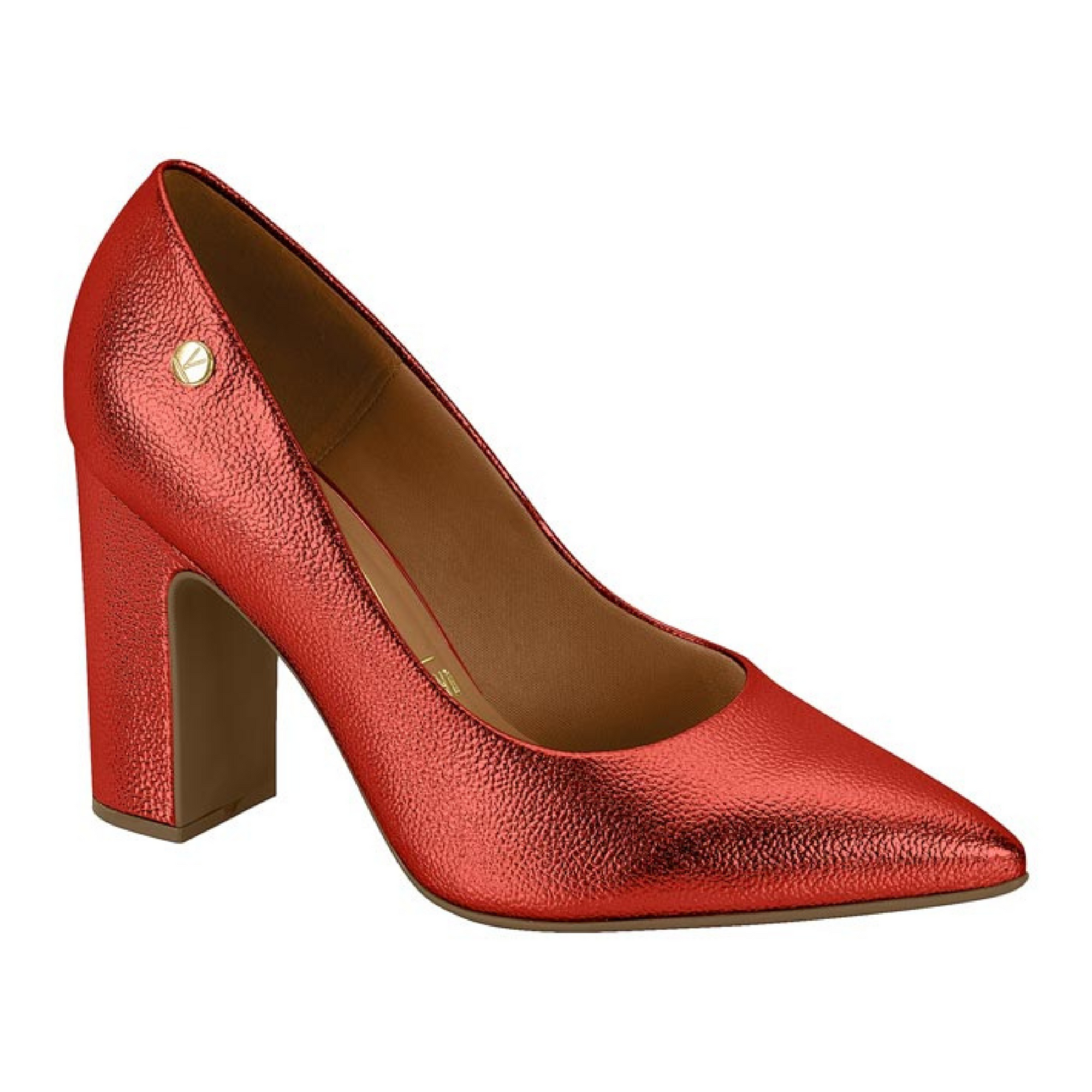 Zapato Taco Cuadrado Vizzano Metalizados Rojo 34 / Rojo