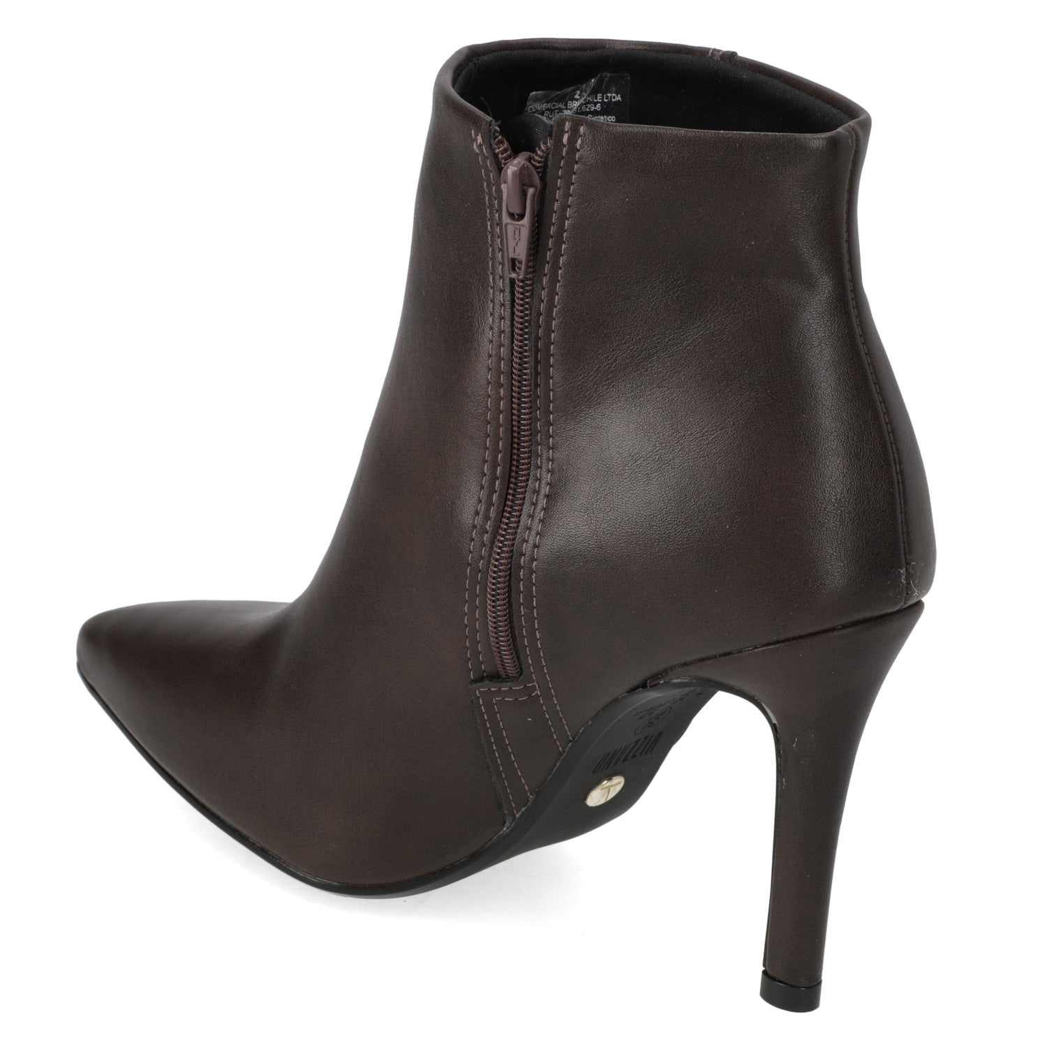 Botín Taco Aguja 10 cm Chocolate Vizzano