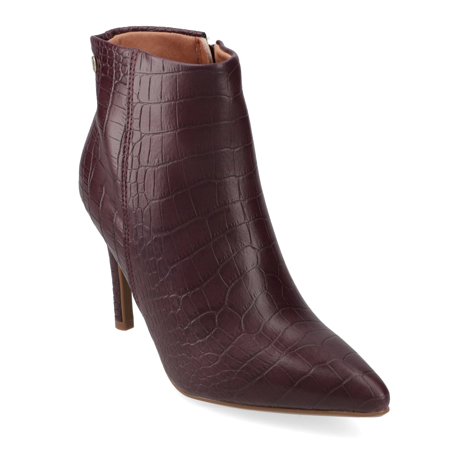 Botin Croco Taco Aguja 7 cm Vino Vizzano 34 / Vino