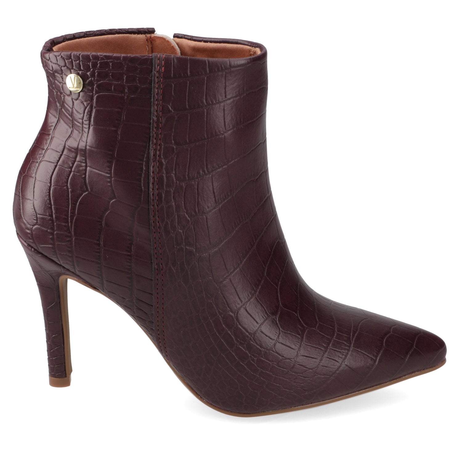 Botin Croco Taco Aguja 7 cm Vino Vizzano 34 / Vino