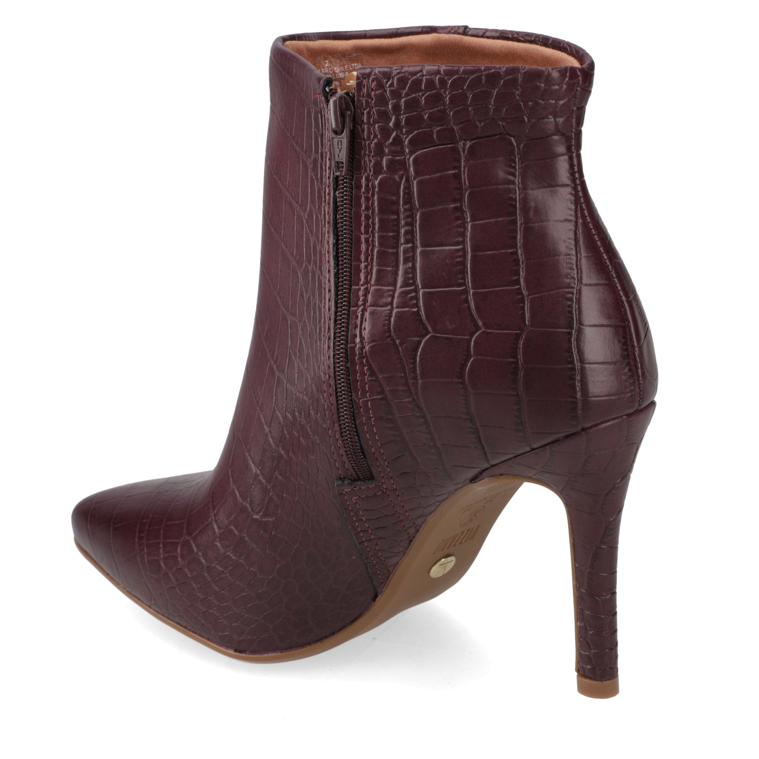 Botin Croco Taco Aguja 7 cm Vino Vizzano 34 / Vino