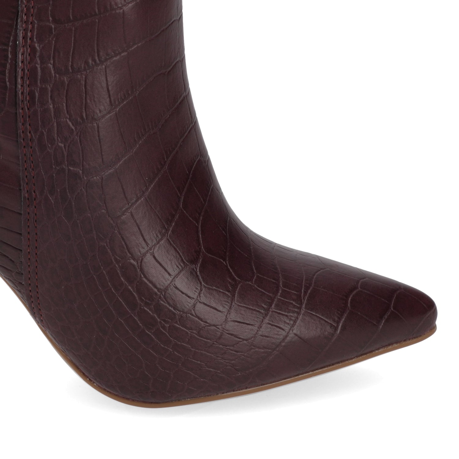 Botin Croco Taco Aguja 7 cm Vino Vizzano 34 / Vino