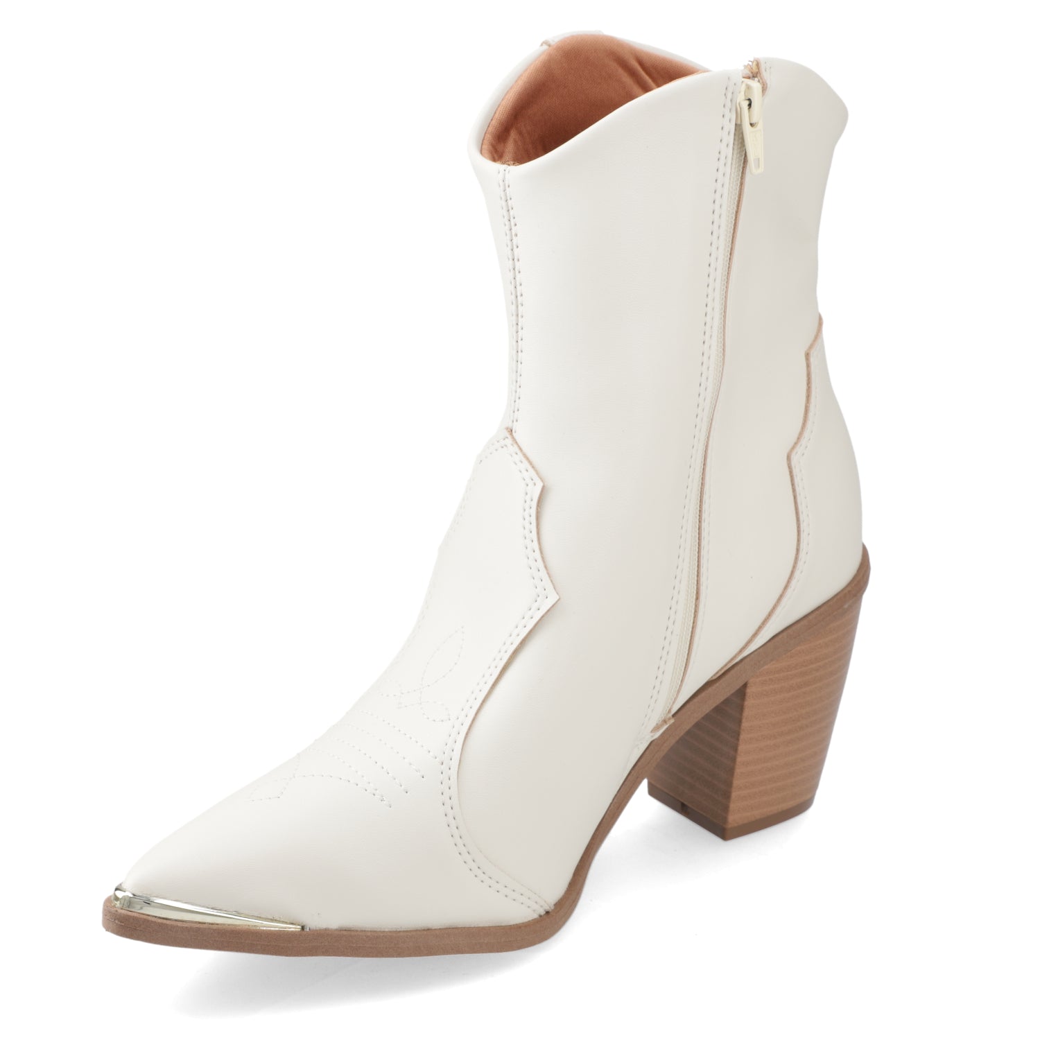 Botin Taco Ancho 5 cm Blanco Vizzano 35 / Blanco