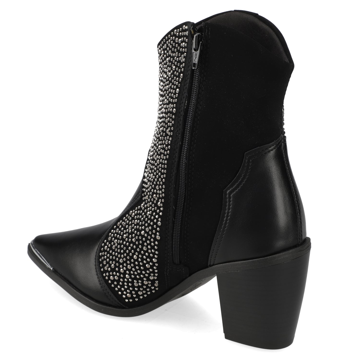 Botin Texano 7 cm Negro Brillos Vizzano 35 / Negro