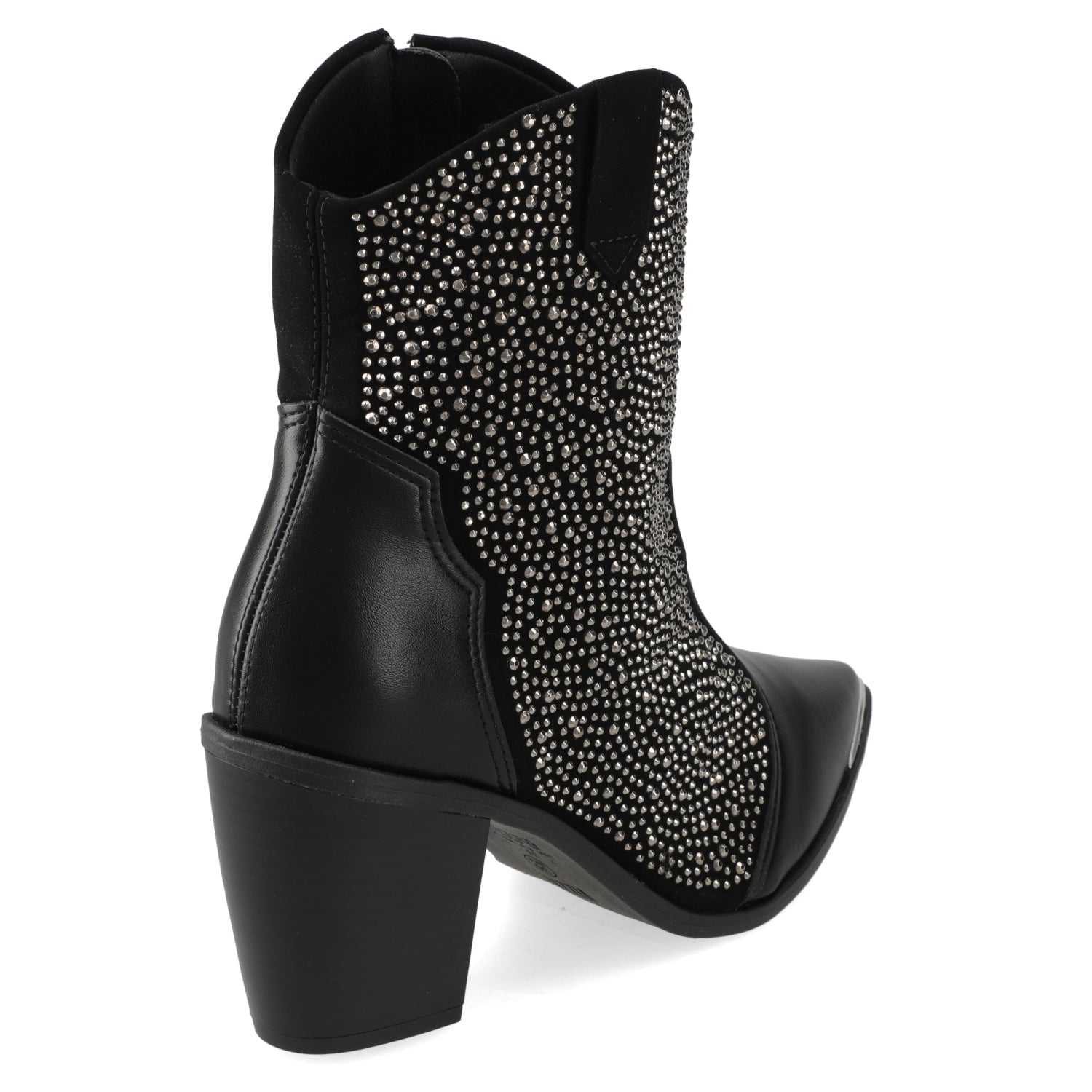 Botin Texano 7 cm Negro Brillos Vizzano 35 / Negro