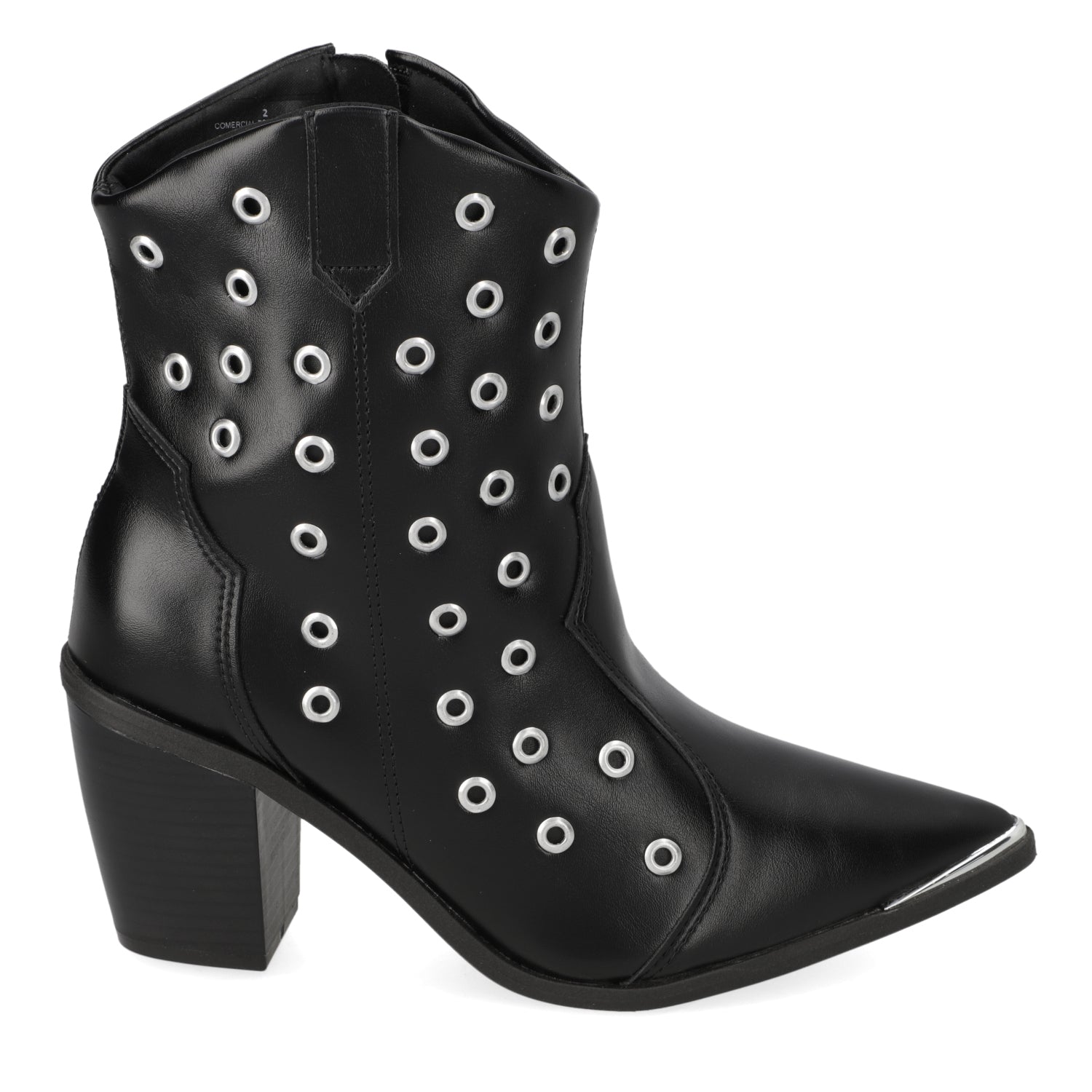 Botin Taco Ancho 7 cm Negro Vizzano