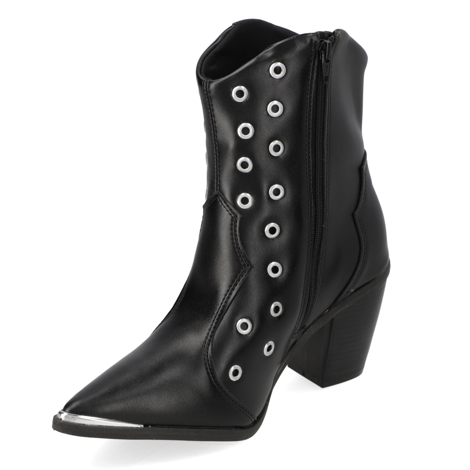 Botin Taco Ancho 7 cm Negro Vizzano