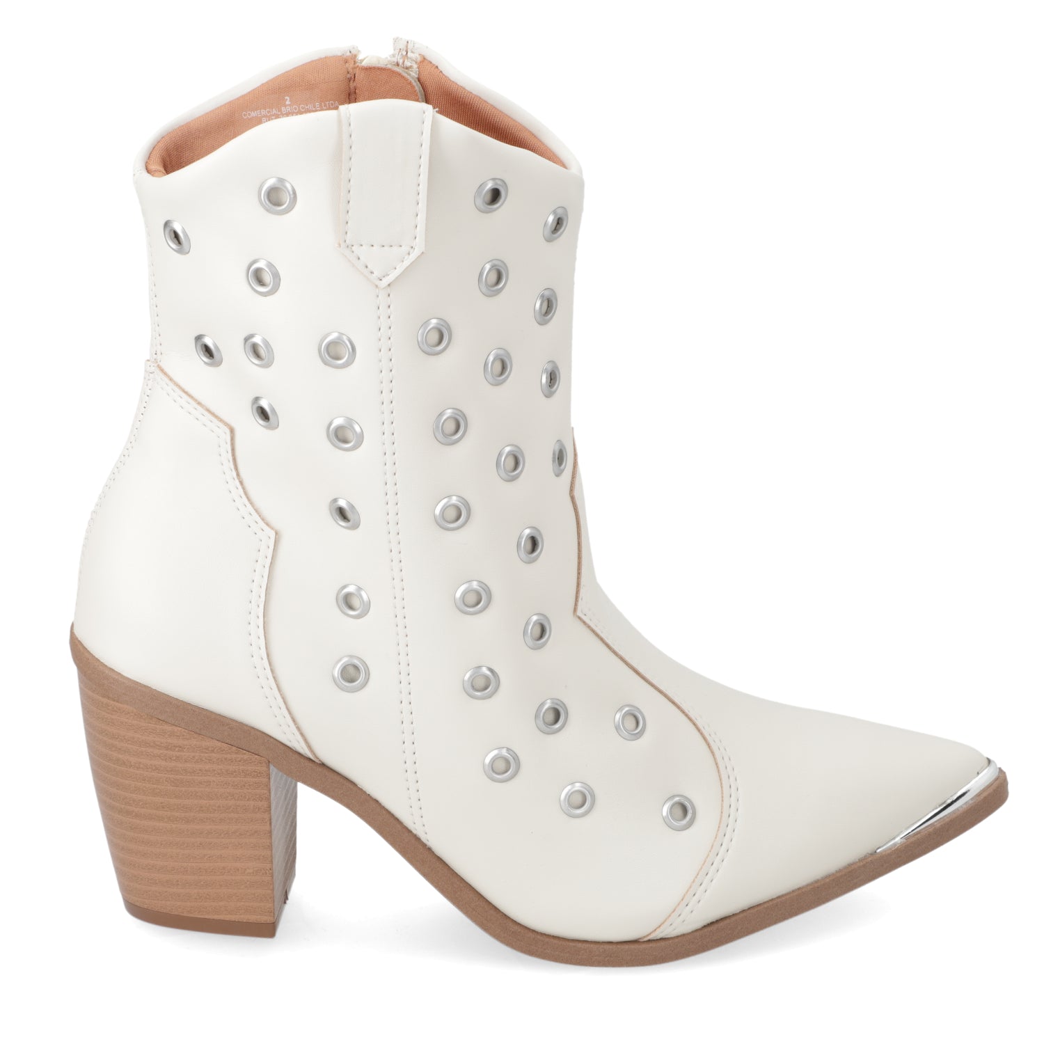 Botin Taco Ancho 7 cm Blanco Vizzano