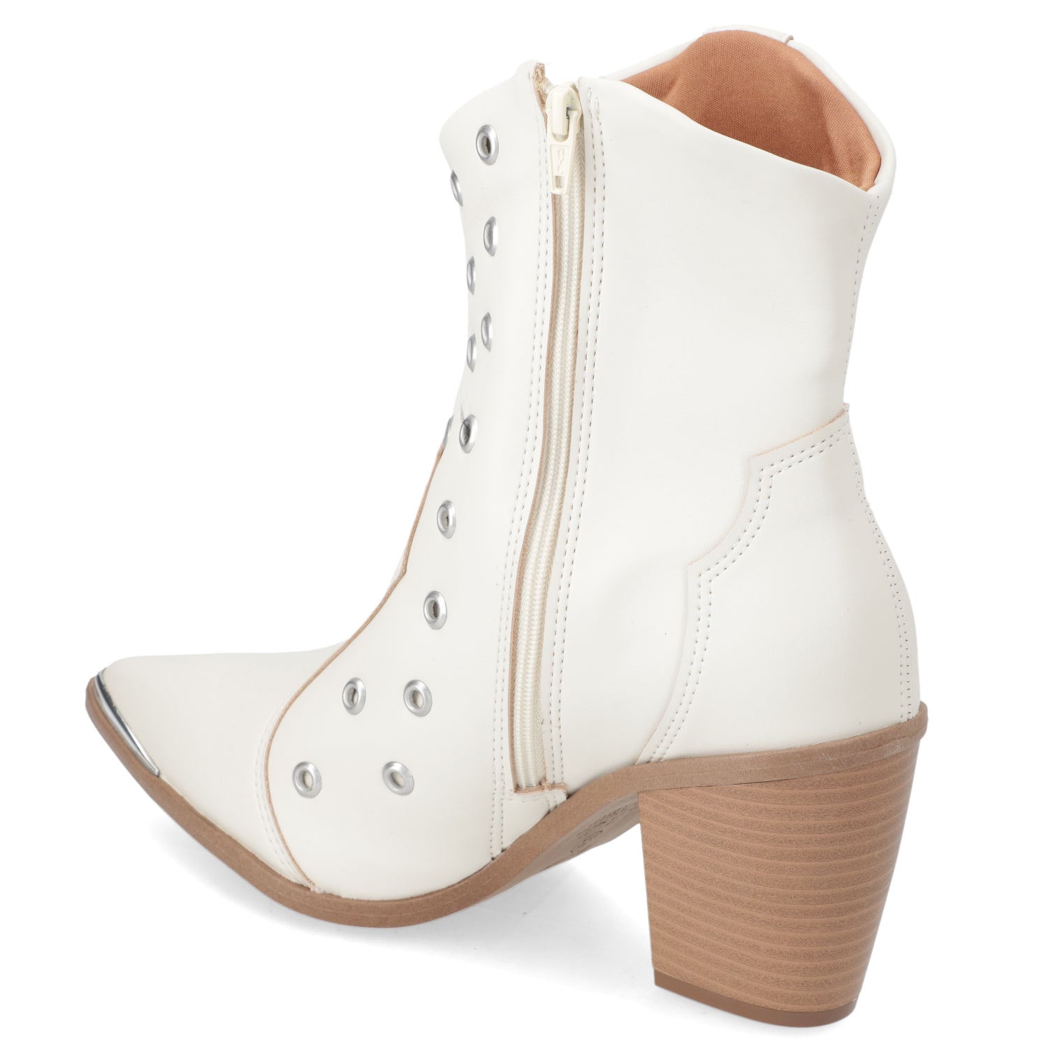 Botin Taco Ancho 7 cm Blanco Vizzano