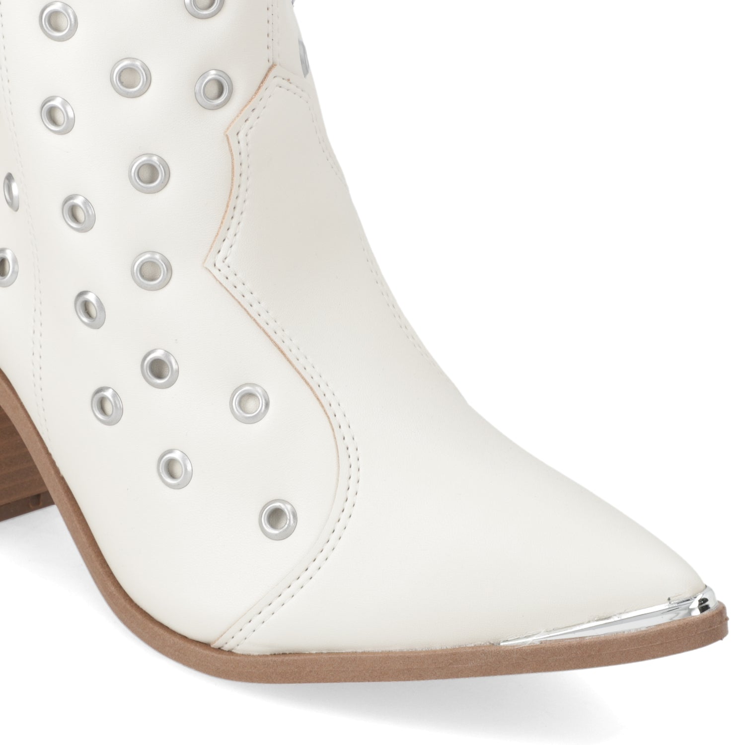 Botin Taco Ancho 7 cm Blanco Vizzano