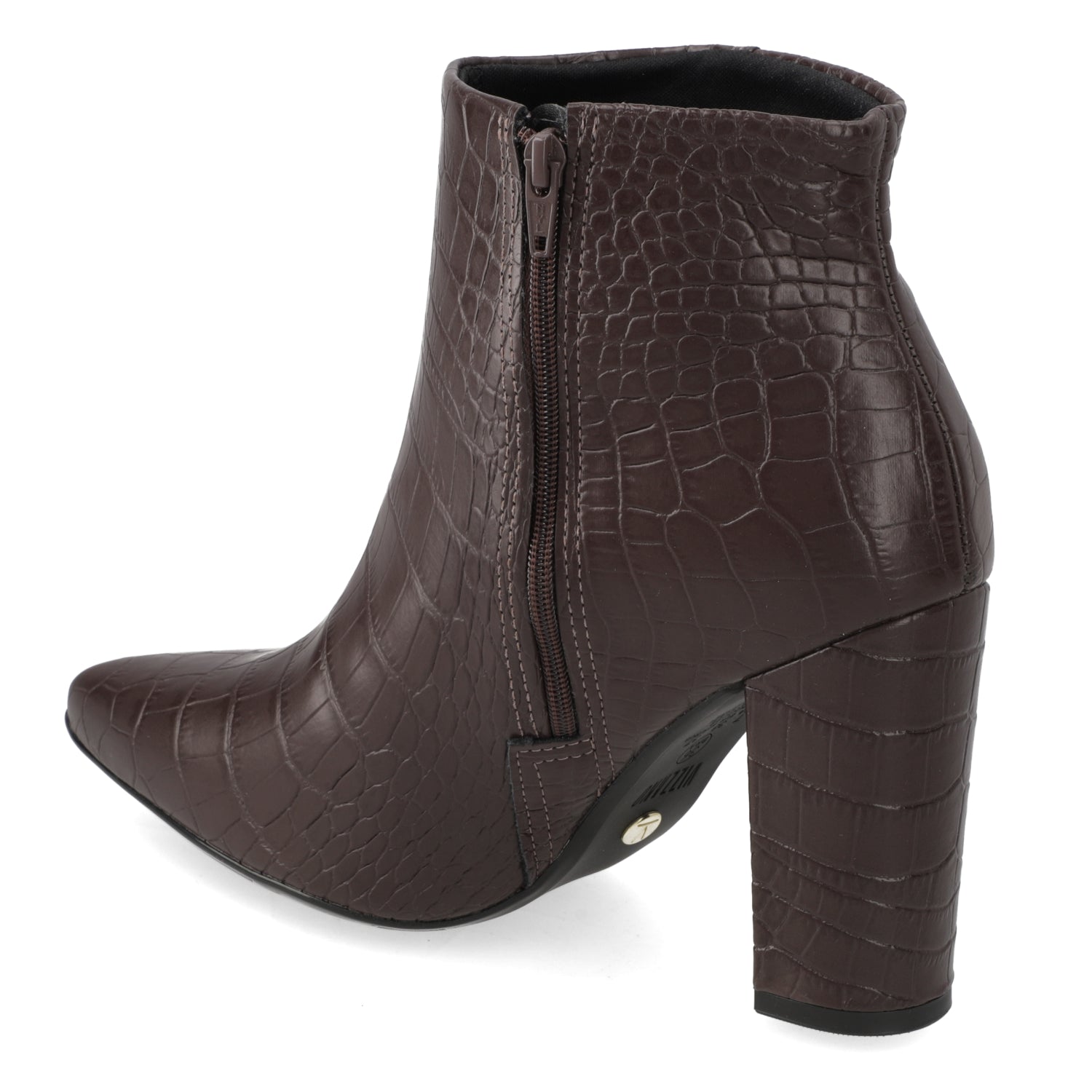 Botin Croco Taco Ancho 10 cm Chocolate Vizzano 34 / Chocolate