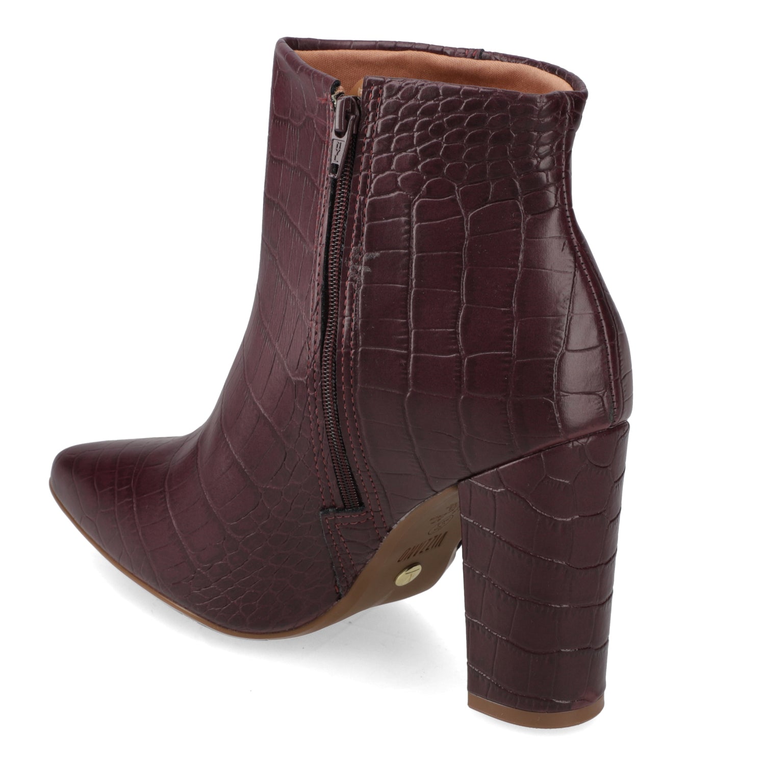 Botin Croco Taco Ancho 7 cm Vino Vizzano 34 / Vino
