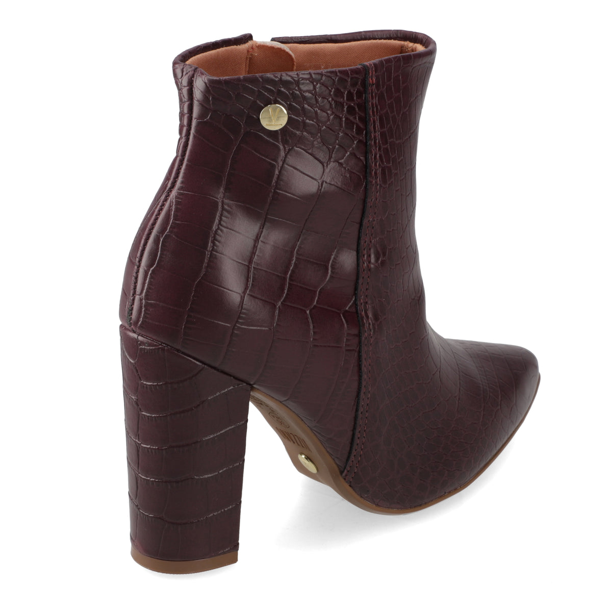 Botin Croco Taco Ancho 7 cm Vino Vizzano 34 / Vino