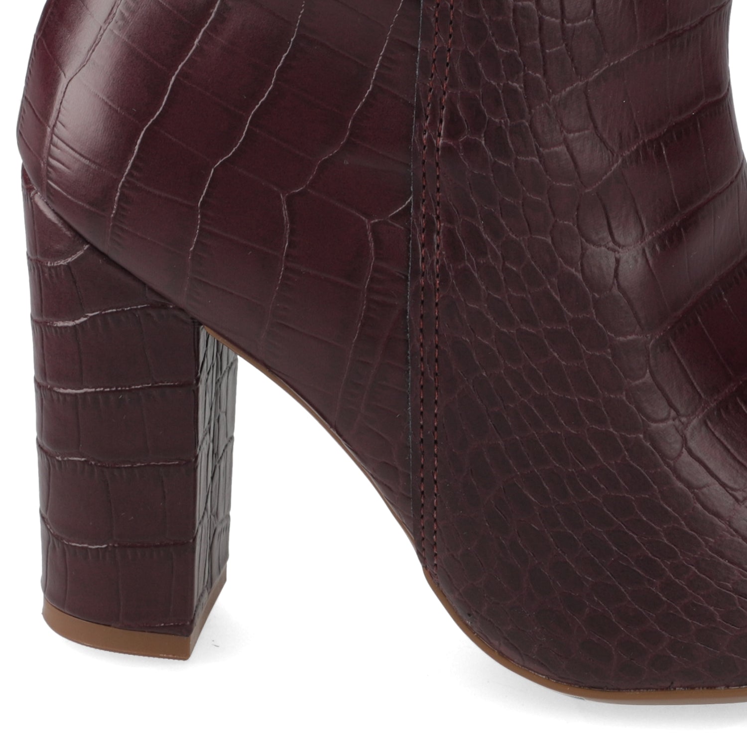 Botin Croco Taco Ancho 7 cm Vino Vizzano 34 / Vino