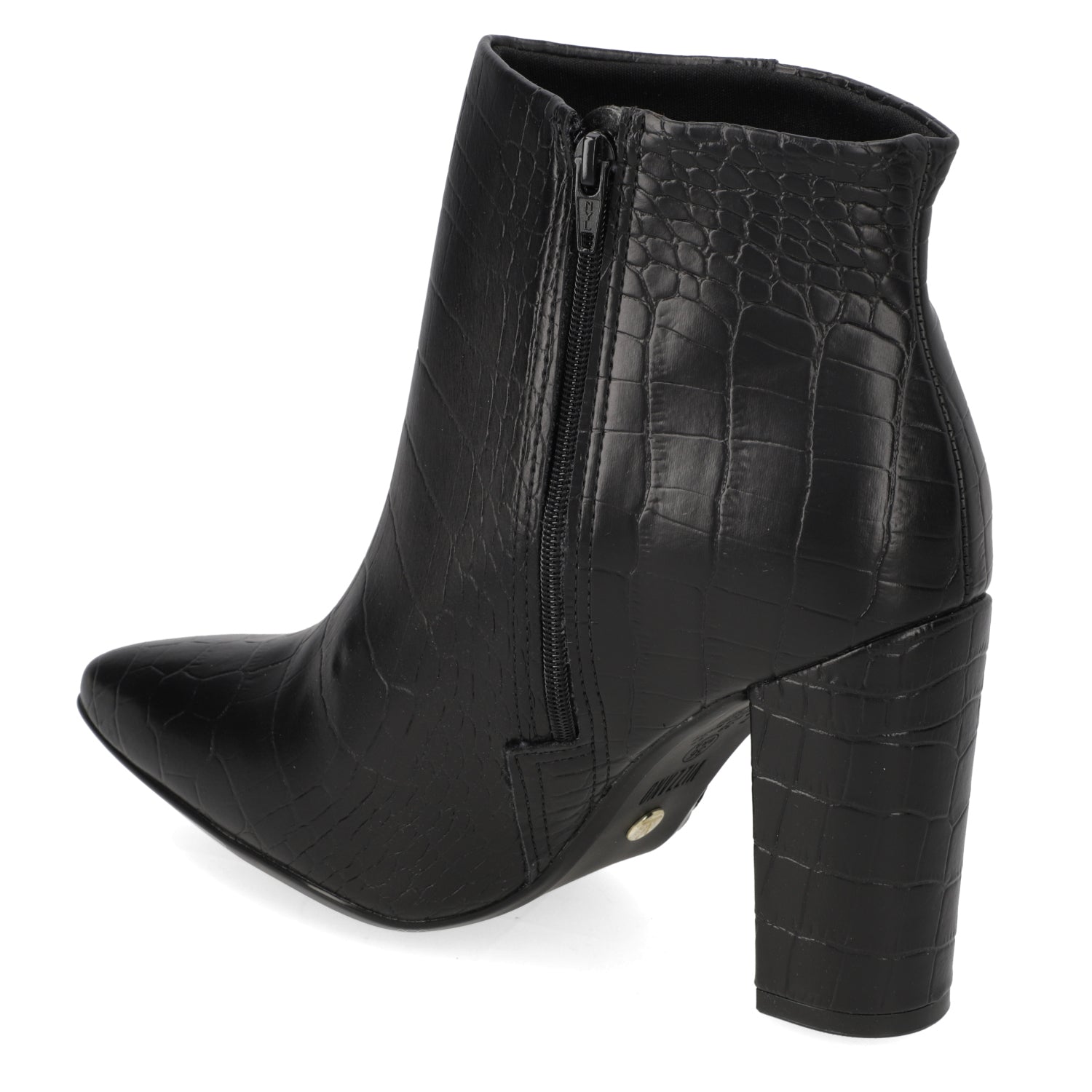 Botin Croco Taco Ancho 10 cm Negro Vizzano 34 / Negro