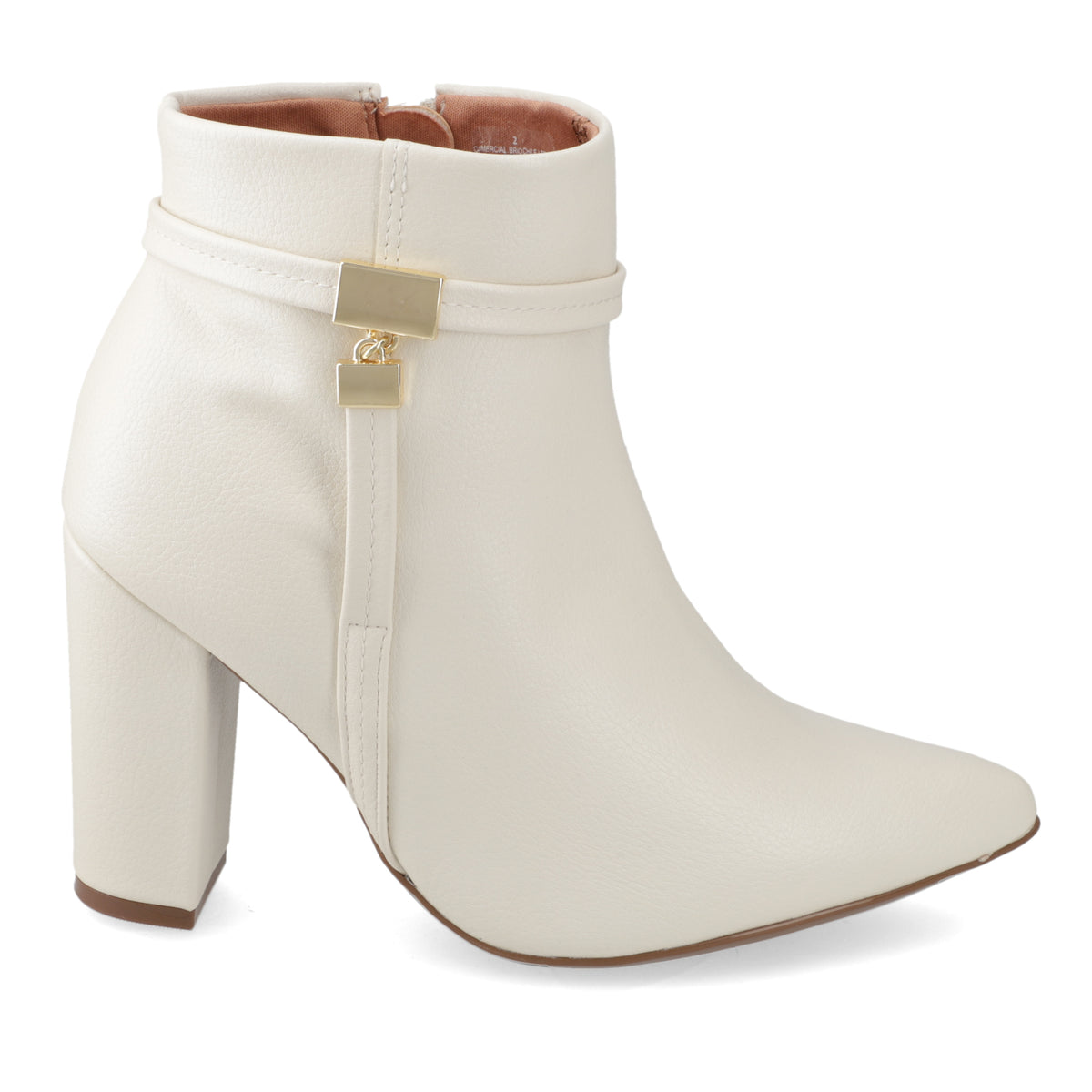 Botin Taco Ancho 7 cm Blanco Vizzano 34 / Blanco