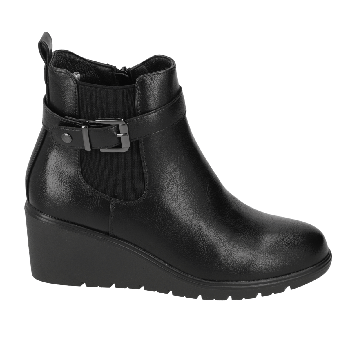 Botín Taco Cuña Negro New Walk 35 / Negro