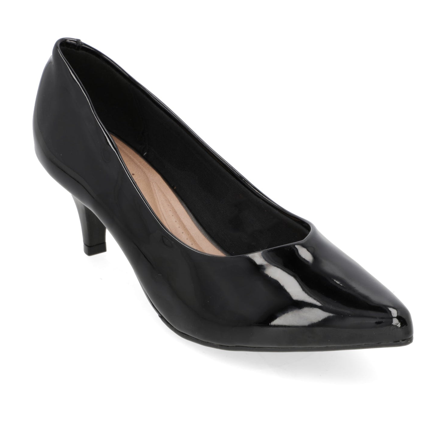 Stiletto Taco Aguja Efecto Charol Negro 34 / Negro