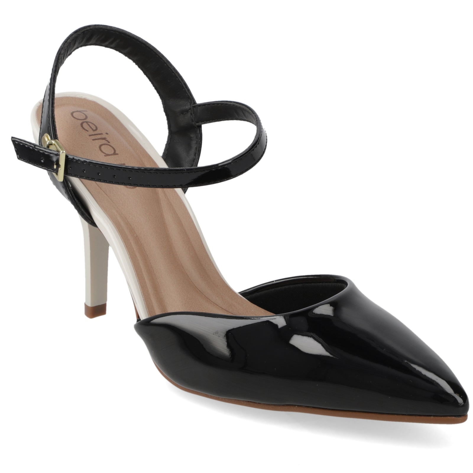 Zapato Mujer Charol Negro con Pulsera al Tobillo 35 / Negro