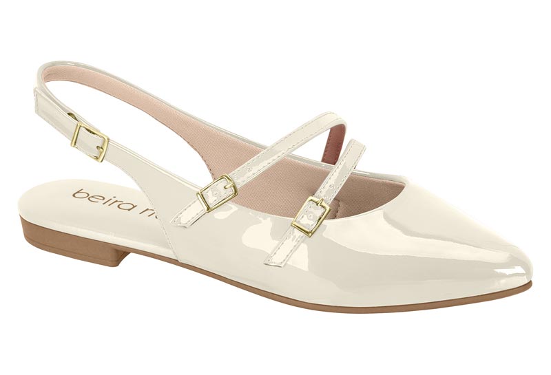Ballerina Eco Cuero Efecto Charol Blanco 35 / Blanco