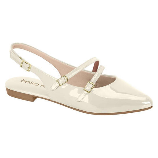 Ballerina Eco Cuero Efecto Charol Blanco 35 / Blanco