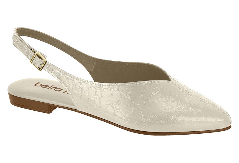 Ballerina Mujer Slingback Blanca Off Beira Rio