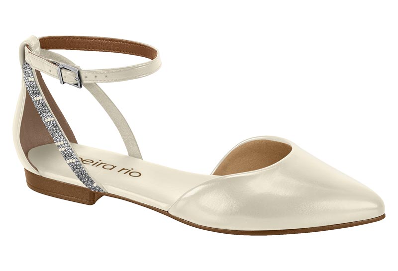 Ballerina Mujer Pulsera al Tobillo Blanca Off Beira Rio
