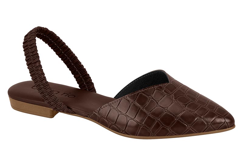 Ballerina Mujer Slingback Elasticada Multicolor Chocolate Beira Rio