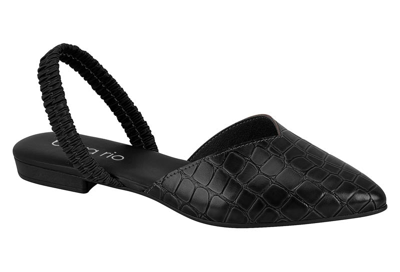 Ballerina Mujer Slingback Elasticada Multicolor Negro Beira Rio