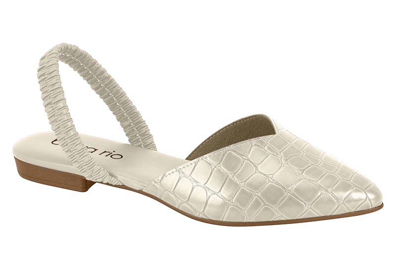 Ballerina Mujer Slingback Elasticada Multicolor Blanco Off Beira Rio