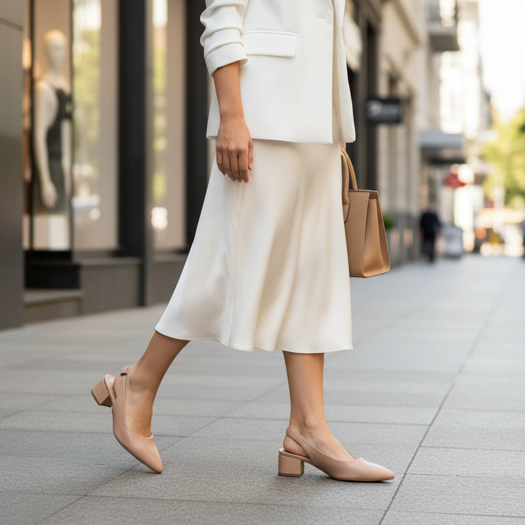 Zapato Taco Ancho Bajo Nude Beira Rio Ecocuero 35 / Nude