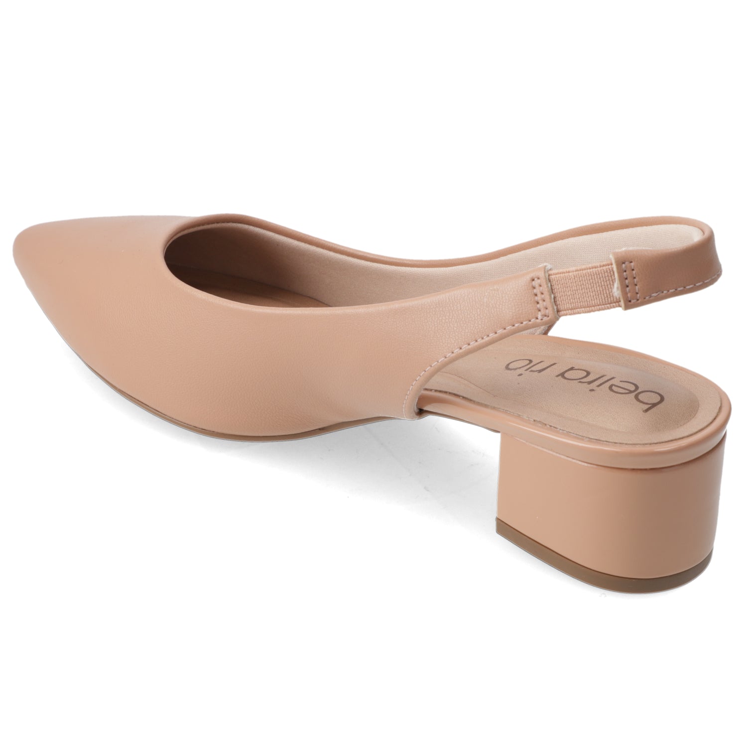 Zapato Taco Ancho Bajo Nude Beira Rio Ecocuero 35 / Nude