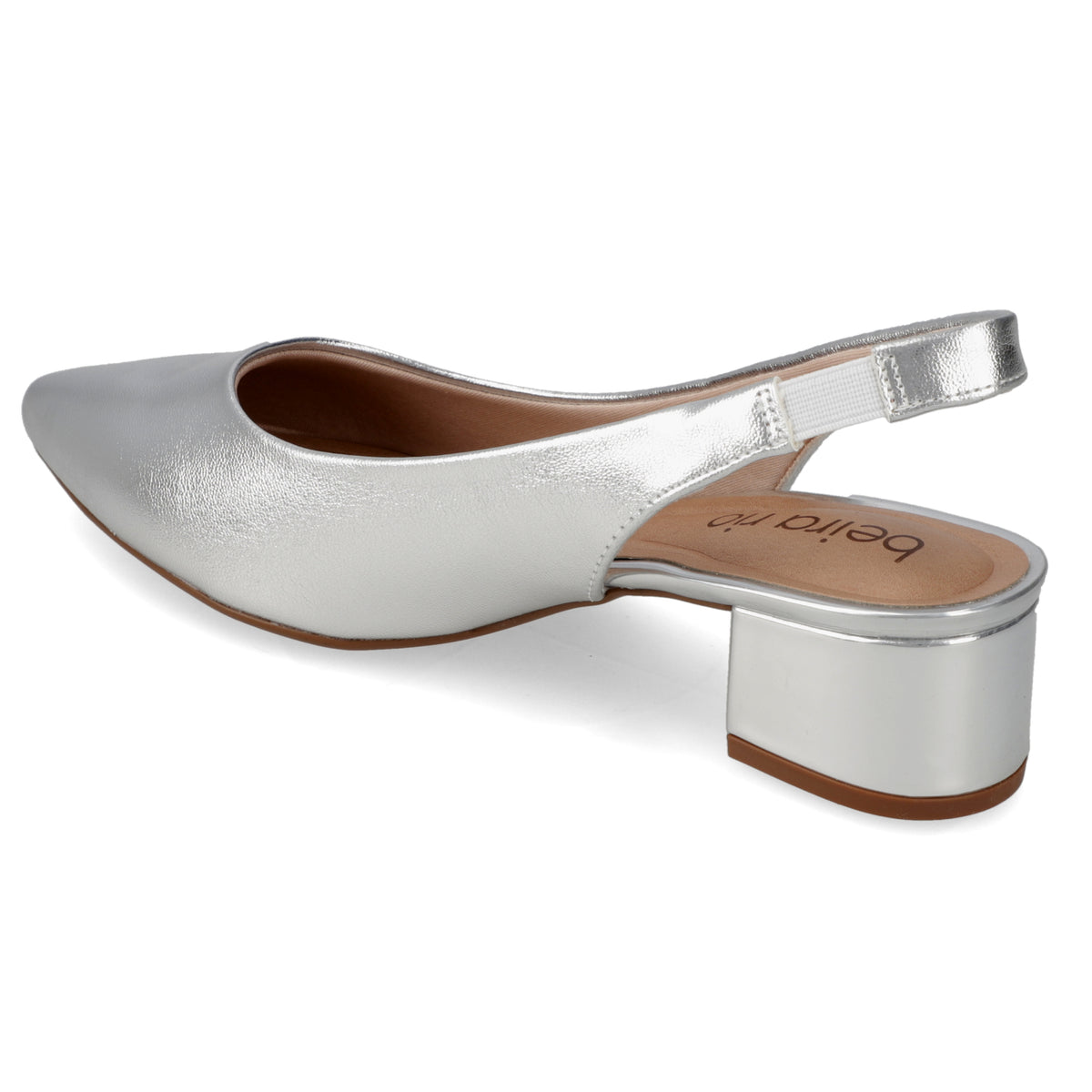 Taco Ancho Plateado Beira Rio 34 / Plateado