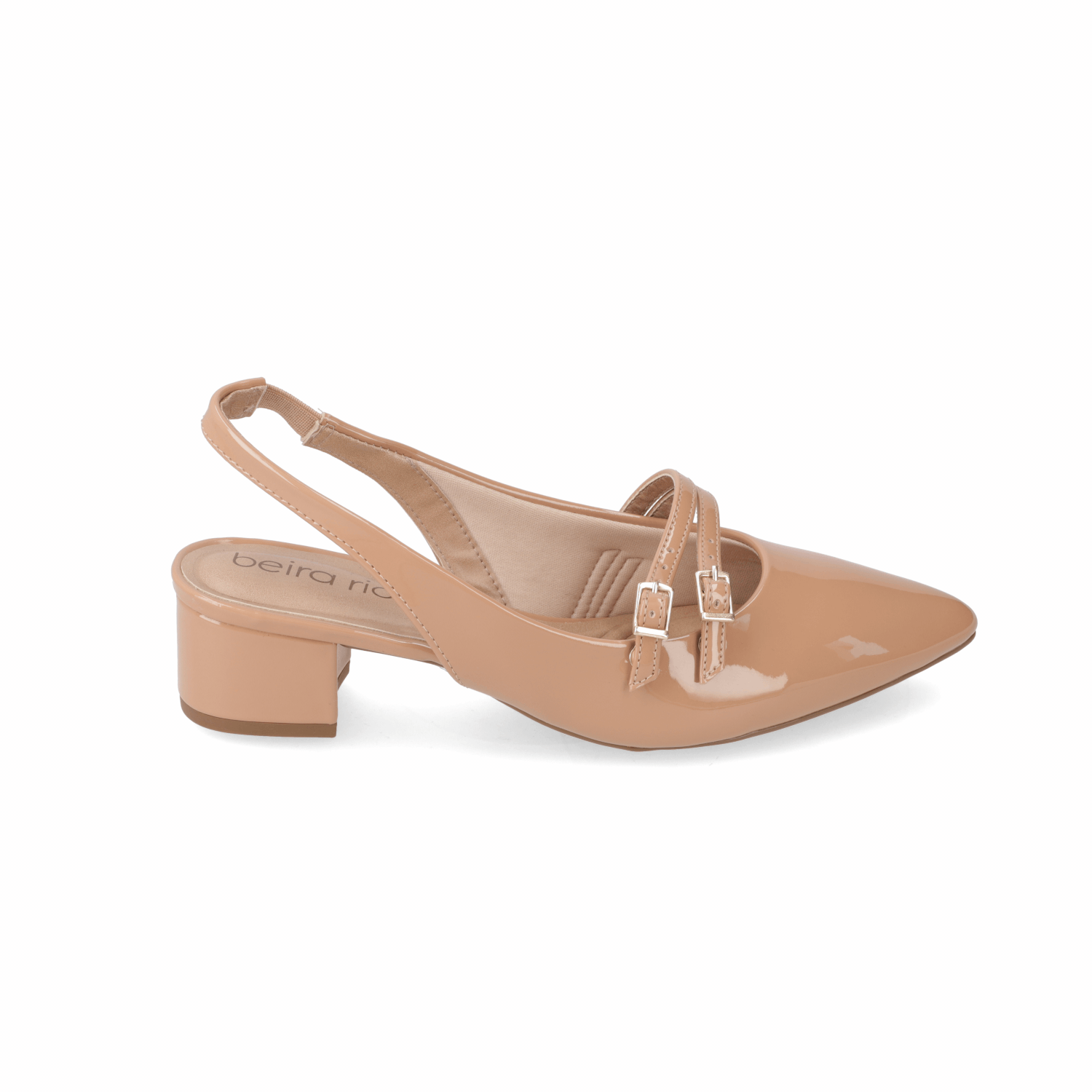 Taco Ancho 5 cm Nude Beira Rio