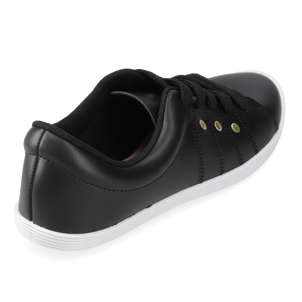 Zapatilla Casual Eco Cuero Negro 35 / Negro