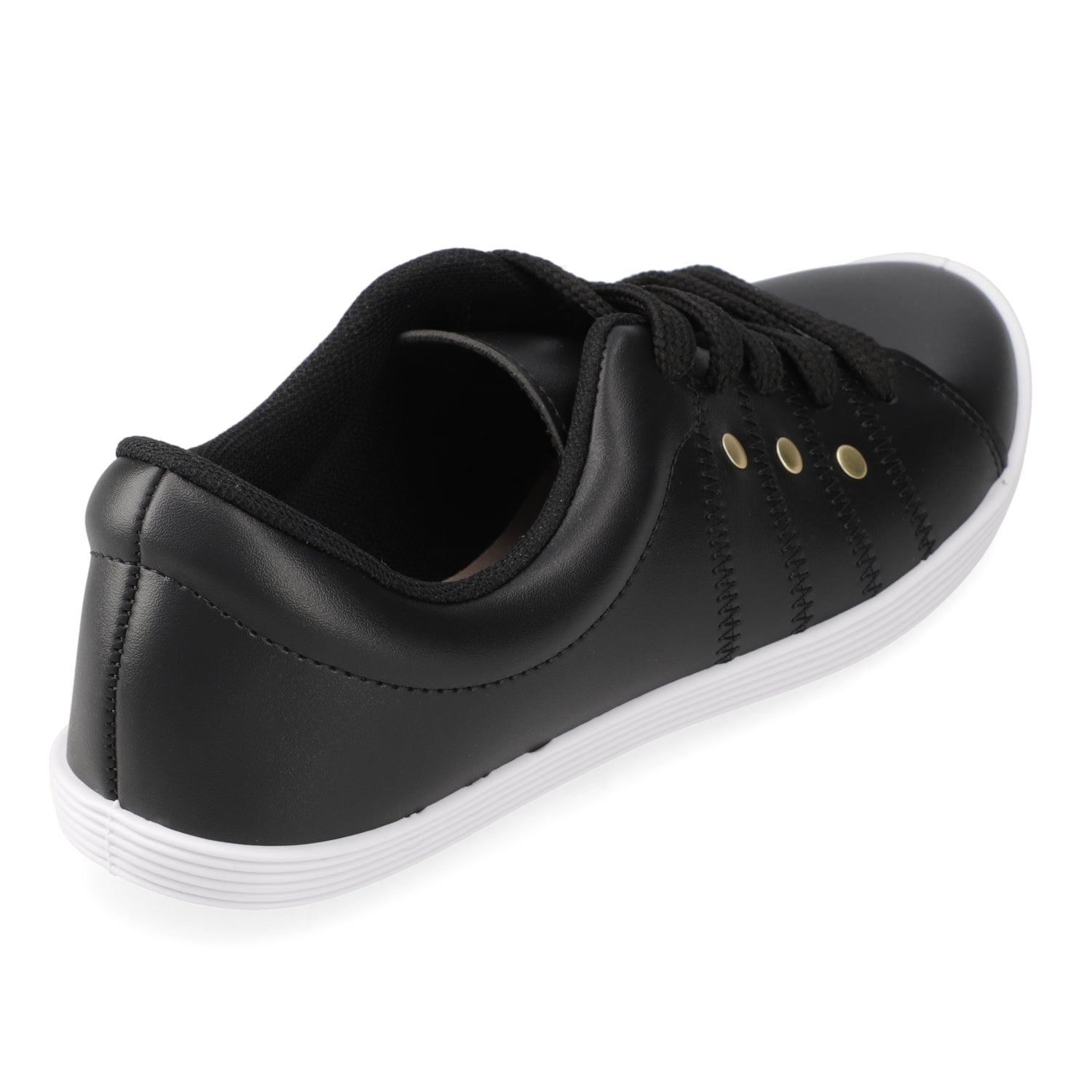 Zapatilla Casual Eco Cuero Negro 35 / Negro