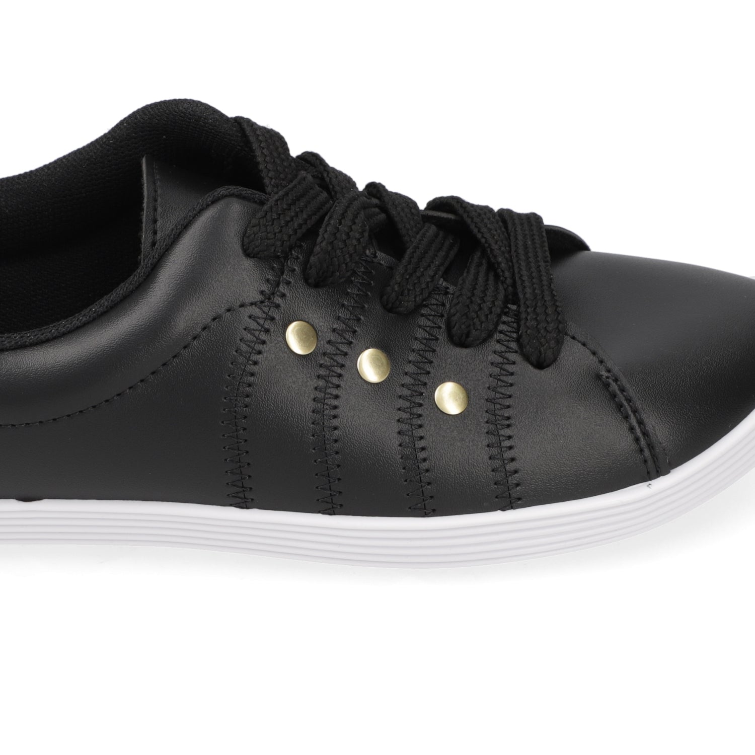 Zapatilla Casual Eco Cuero Negro 35 / Negro